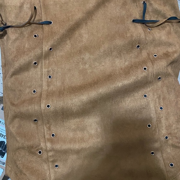 Suede Lace Tie Skirt - Picture 5 of 5